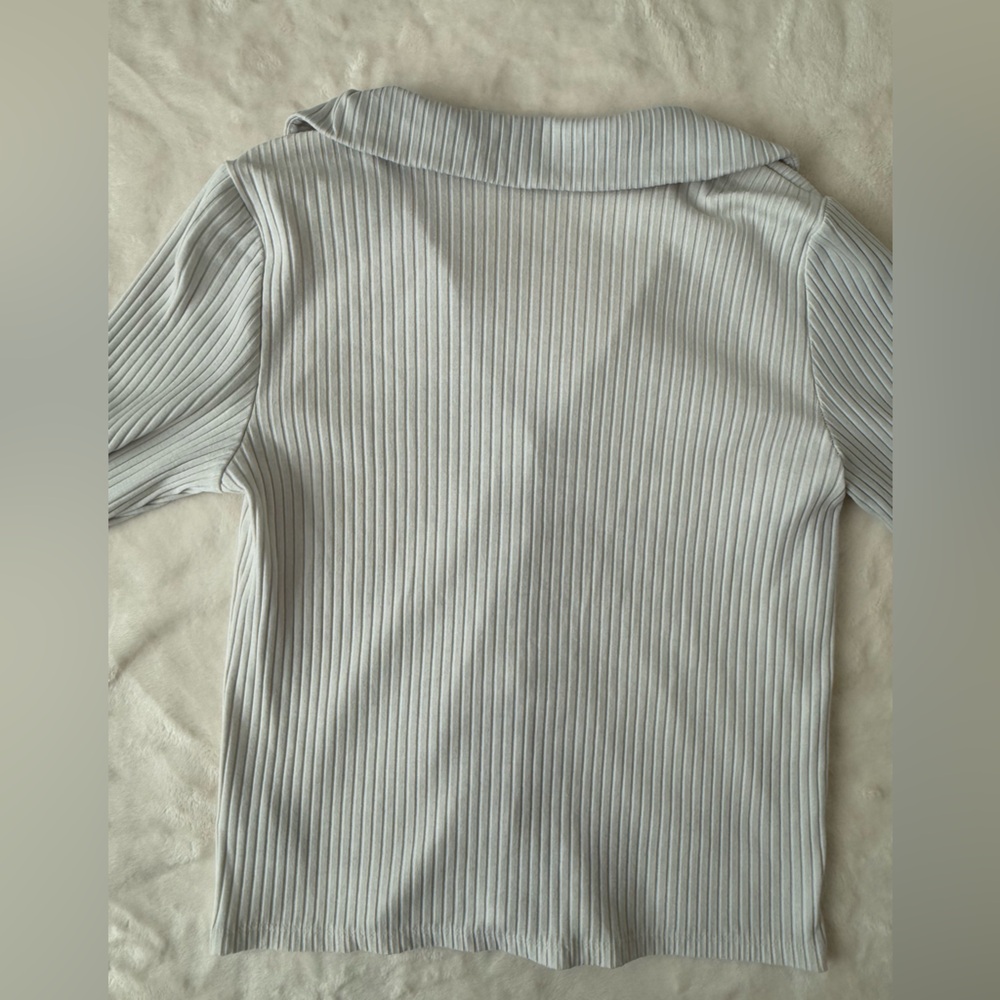 Old Navy Slim Ribbed Button-Up Shirt - Ivory Women’s - Picture 6 of 8